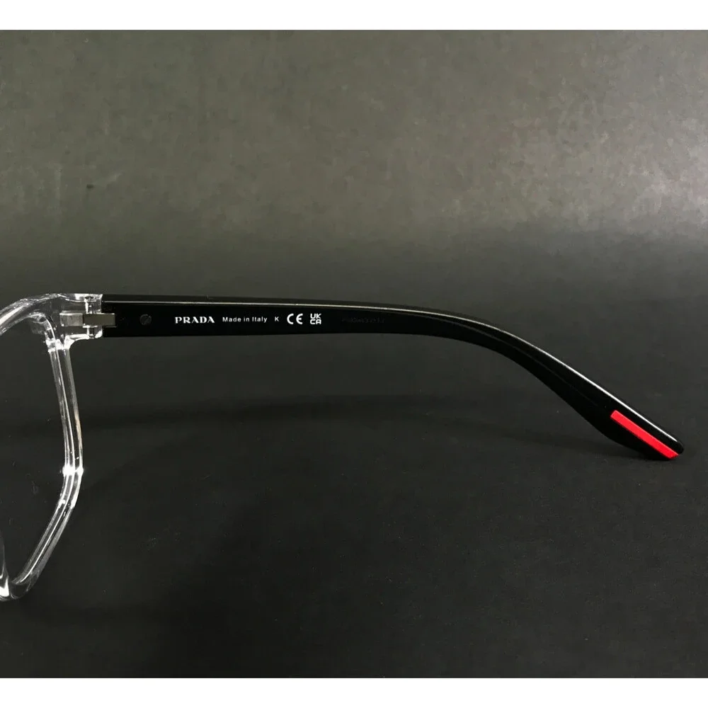 Prada Linea Rossa Eyeglasses Frames VPS06P 2AZ-1O1 Crystal Clear Black 57-18-145